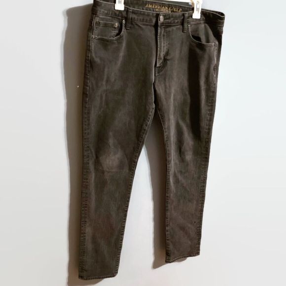 American Eagle Men’s Dark Gray Extreme Flex Slim Fit Jeans - Picture 2 of 7